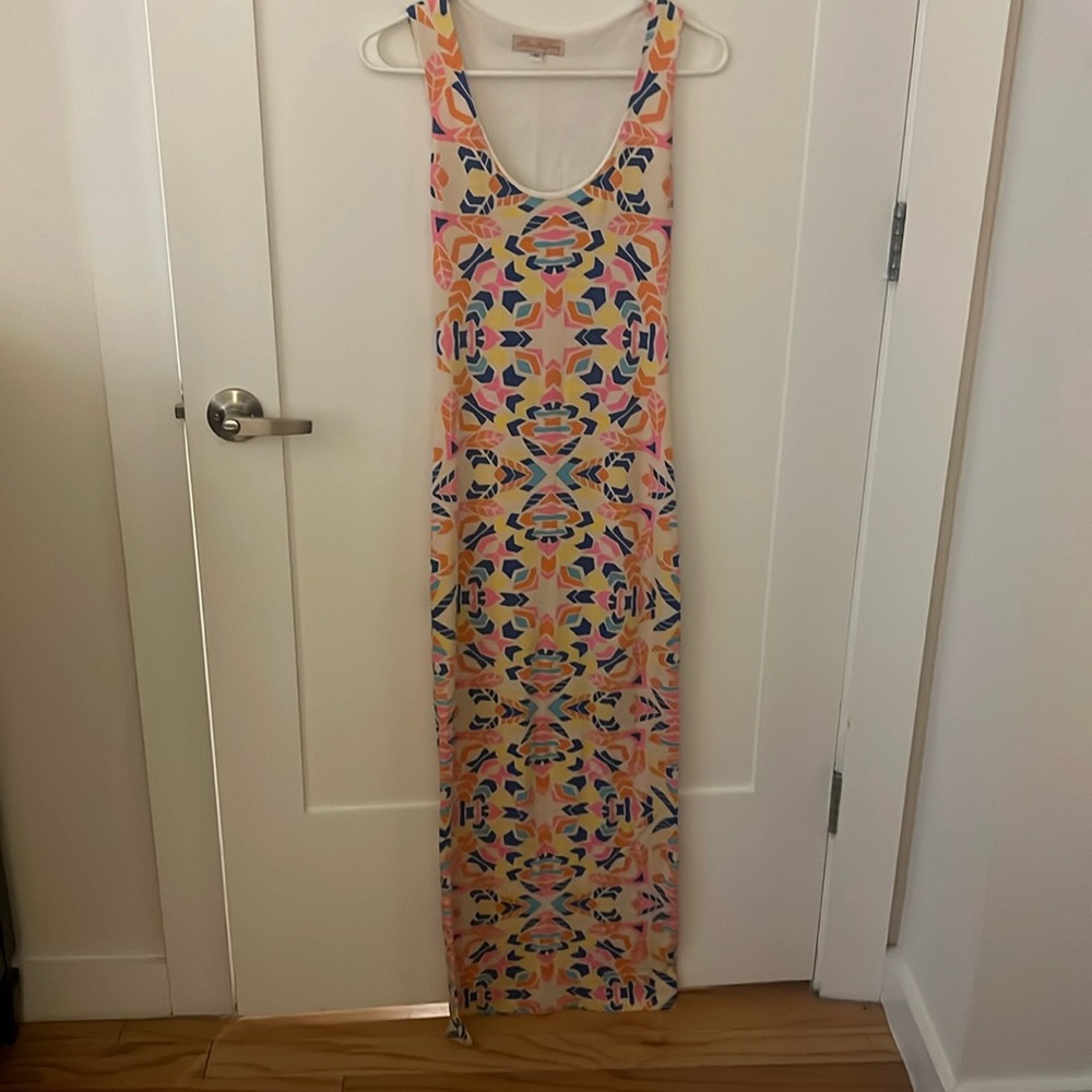 Mara Hoffman Multicolor Geometric Pattern Sleeveless Maxi Dress